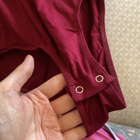 Fashion Nova Divine Basic Tank Bodysuit In Wine Size M NWT Never Worn - Picture 3 of 5